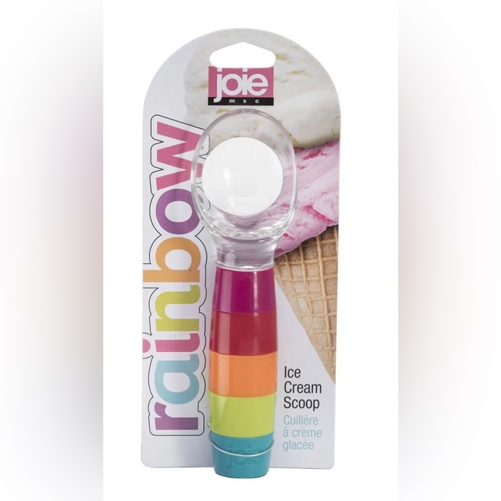 2pk Joie Rainbow stripe plastic Ice Cream Scoop new